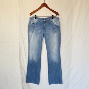 Vintage Y2K Bebe Angeline Blue Denim Low Rise Flare Leg Bootcut Jeans Size 31